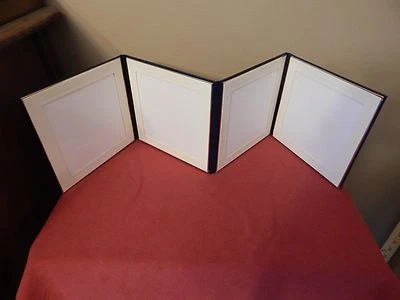 5 X 5 темно-искусство кожаный альбом с белый матовый 4 рамки новый  - Изображение 1 из 4