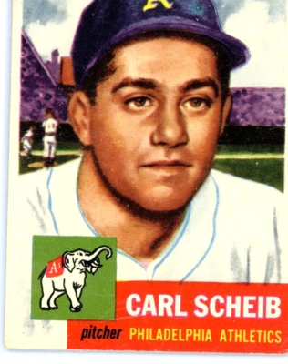 Topps Baseball 1953 - # 057  - Carl Scheib - Athletics - Ex - LZ500643 - Image 1 of 2