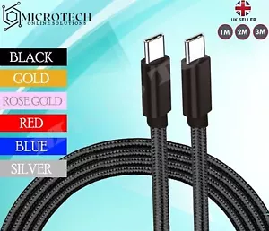 USB C To USB C Fast Charger PD Dual Type C Charging Data Sync USB Cable UK - Picture 1 of 24