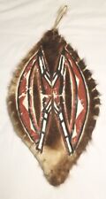 Vintage African Kenya Maasai Hand Made Leather Hide Shield, 21". Please Read