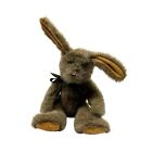 Vtg Boyds Bears Jointed Brown Rabbit Bunny Poseable Ear Bow 12" Beanbag Plush