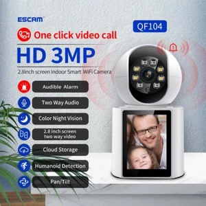 WIFI 3MP Smart PIR Alarm mit 2,8" Bildschirm Videoanruf 2-Wege Audio visuelle Kamera - Bild 1 von 12