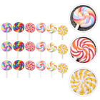 35 Pcs Lollipop Prop Candy Cupcake Topper Rainbow Swirl Simulation Mini