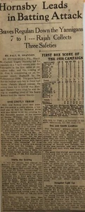 März 1928 - Rogers Hornsby führt Schlagangriff an - 1. Braves Spiel von 192&! Bilder! - Bild 1 von 4