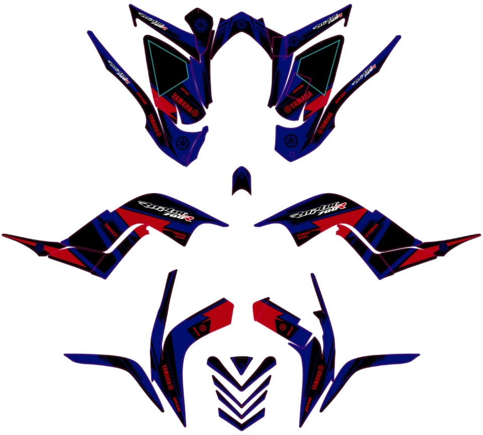 Kit de calcomanías gráficas para Raptor 700R Yamaha 2006 2007 2008 2009 2010 2011 2012 Foto 1 de 1