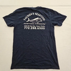 Tausha's Seafood Stuart FL Blue Short Sleeve T-Shirt Men's M - Picture 1 of 8