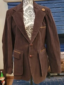 Womens Brown Corduroy Blazer USA  Vintage 80's ESPRIT By Campus Sz 39/ US 8/10  - Picture 1 of 23