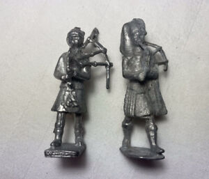 Lot of Two Antique Toy Lead British Bagpipe Musician Soldiers 1930s