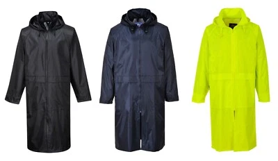Portwest S438 Classic Adult Long Lightweight Waterproof Rain Coat Jacket Vented - Image 1 of 4