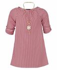 Girls Checked Tunic Top Pendant Accessory Dress Party Casual Summer Outfit 3-14Y