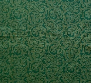 Quilting Cotton Sewing Fabric Dark Green Tonal Print Gold Overprint Fatquarter - Picture 1 of 4