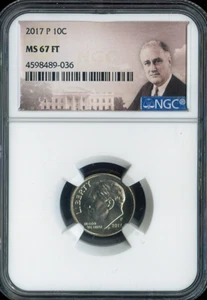 2017 P Roosevelt Dime NGC MS 67 FT QUALITY✔️ - Picture 1 of 2
