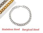 Surgical Steel Curb Cuban Link Unisex Bracelet 18 K Gold Never Fade 7Mm/8.2In