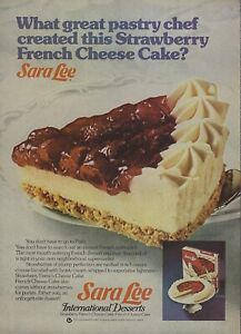 1977 Sara Lee Strawberry Cheese Cake vintage Print Ad 70's Food Advertisement