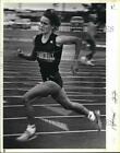 1984 Press Photo Kathy Smith, Churchill High School Track Runner at Race