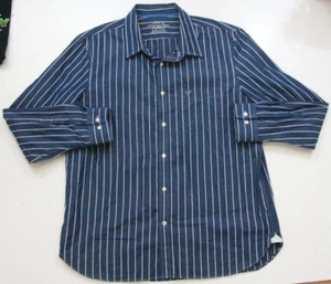 American Eagle Blue White Pocket Stripe Dress Shirt Long Sleeve Cotton XXL WS808 - Picture 1 of 4