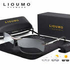 LIOUMO Square Sunglasses Polarized Men Photochromic Glasses UV400 Day Night Visi