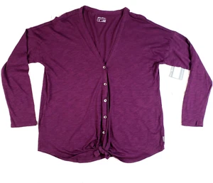 NEW Eddie Bauer Women SMALL GateCheck Long Sleeve Convertible Top Shirt Plum $60 - Picture 1 of 14