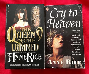 SET OF 2 ANNE RICE VINTAGE PBS QUEEN OF THE DAMNED & CRY TO HEAVEN GREAT READS - Picture 1 of 1