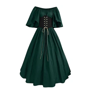 Womens Renaissance Faire Dresses Medieval Irish Traditional plus Size Dresses Ru - Picture 1 of 10