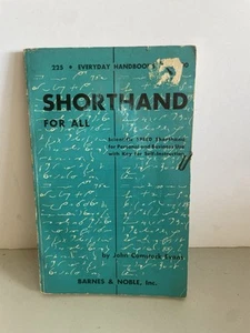 Vintage SHORTHAND FOR ALL John Comstock Evan’s Barnes & Noble 1957 Softcover - Picture 1 of 11