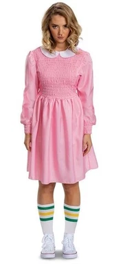 Stranger Things Eleven Pink Dress Adult Plus Size Spirit Halloween 1X SIZE 18/20 - Image 1 of 4