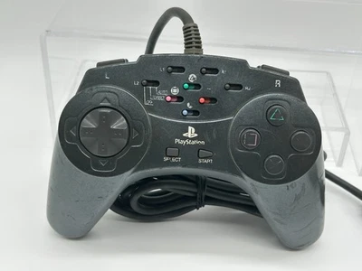 ASCII Pad V2 official OEM PS1 PlayStation 1 turbo fire Controller black - Image 1 of 3