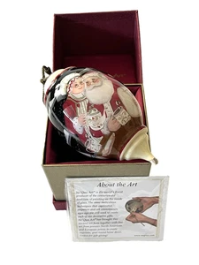 Ne’Qwa Art Santa and Mrs. Claus Artist Susan Winget Glass Ornament 5.5" COA - Picture 1 of 7
