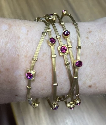 "Juego de 5 brazaletes de amor de temporada para mujer púrpura/oro de 2,5"" de diámetro" Foto 1 de 4