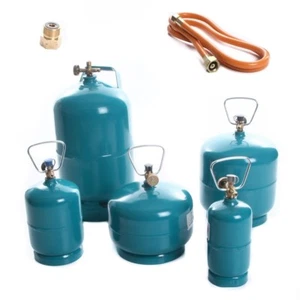 Leere befüllbare Gasflasche Propan Butan Camping Grill Umfüllschlauch 0,5-5kg - Bild 1 von 7