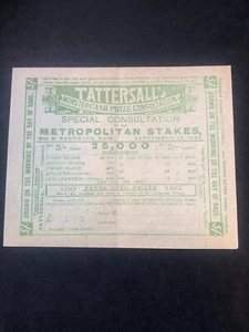 Tattersall's Ticket 5/- (Metropolitan Stakes 1899) - Picture 1 of 1