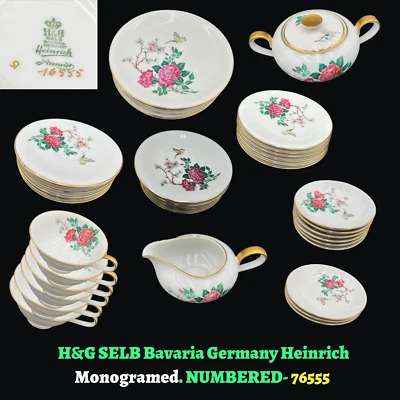 Antique Porcelain Dinnerware H&G SELB Bavaria Heinrich Dinner Service Set - Image 1 of 4