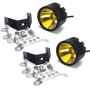 2PCS 12-80V 23W Motorcycle Motorbike Spotlight Fog Light Lamp Yellow Universal - Picture 1 of 16