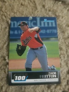 ZACH BRITTON 2011 BOWMAN TOPPS 100 CARD #TP-98 BALTIMORE ORIOLES (ROOKIE INSERT) - Picture 1 of 2