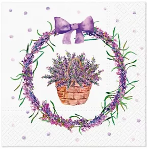 Lavender Decoupage Napkins Paper Luncheon Herbs France - Pack of 20 pcs - Picture 1 of 7