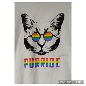 Pride LGBTQIA Cat Men's T-Shirt large - Picture 1 of 3