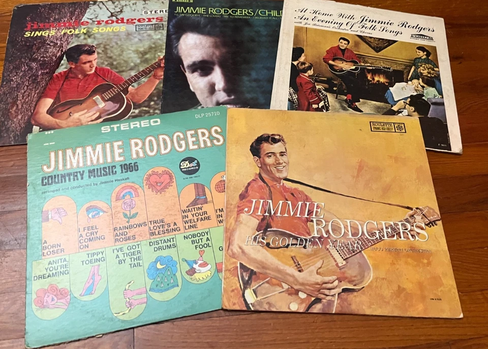 Lot of 5 Vintage JIMMIE RODGERS LP'S  Vinyl Records Albums - Imagem 1 de 1