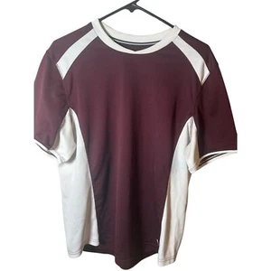 Sport -Tek Men's Dry zone Crew t-shirt size L white /deep red - Picture 1 of 3