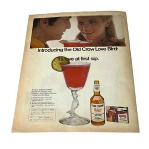 Presentación de Old Crow Love Bird 1970 anuncio impreso original vintage - Imagen 1 de 3