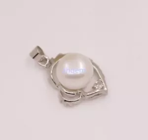 Belleza 1 PIEZA 10mm Natural Blanco Botón Perla Aleación Hoja Colgante Joyería Moda - Imagen 1 de 3