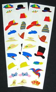 Mrs Grossman Two Vintage 2x6 inch Sheets 'Hats' (c-1998) - Picture 1 of 1