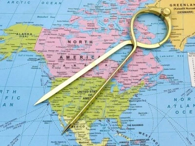 8" Brass Marine Navigation Compass Map Divider Engineer Drafting Tool - Image 1 of 3