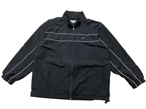 Vintage Y2K Nike Black Center Swoosh Track Jacket Mens XXL - Picture 1 of 10