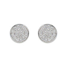 MARC 925 Sterling Silver with White CZ Button Stud Post Earrings