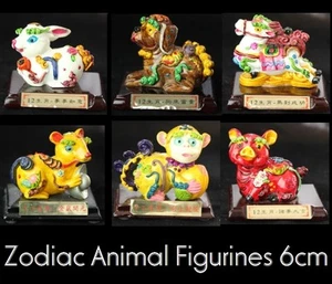 Zodiac Animal figurines Rabbit Monkey Horse Clay statue sculpture Hand painted - Picture 1 of 16
