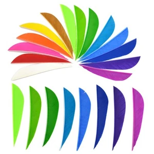 50pcs Crossbow Arrow Feather 2" Natural Turkey Fletches Right Wing DIY Archery - Picture 1 of 24