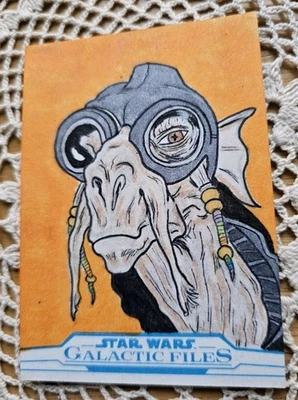 Topps Star Wars Sebulba 1/1 Original Artist Sketch Art Podracer Galactic Files - Image 1 of 3