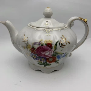 Vintage Porcelain Tilso Musical Floral Teapot Japan Plays Tea for Two 1960’s - Picture 1 of 12