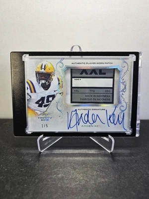 ARDEN KEY 2018 Leaf Trinity 🏈 #PA-AK1 RPA LAUNDRY TAG #'d 01/05 FIRST PRINT SSP - Image 1 of 2
