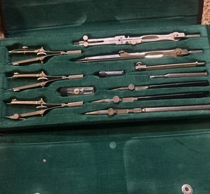 Vintage Tower Germany Precision Drafting Compass Instruments Set #2300 - Bild 1 von 3